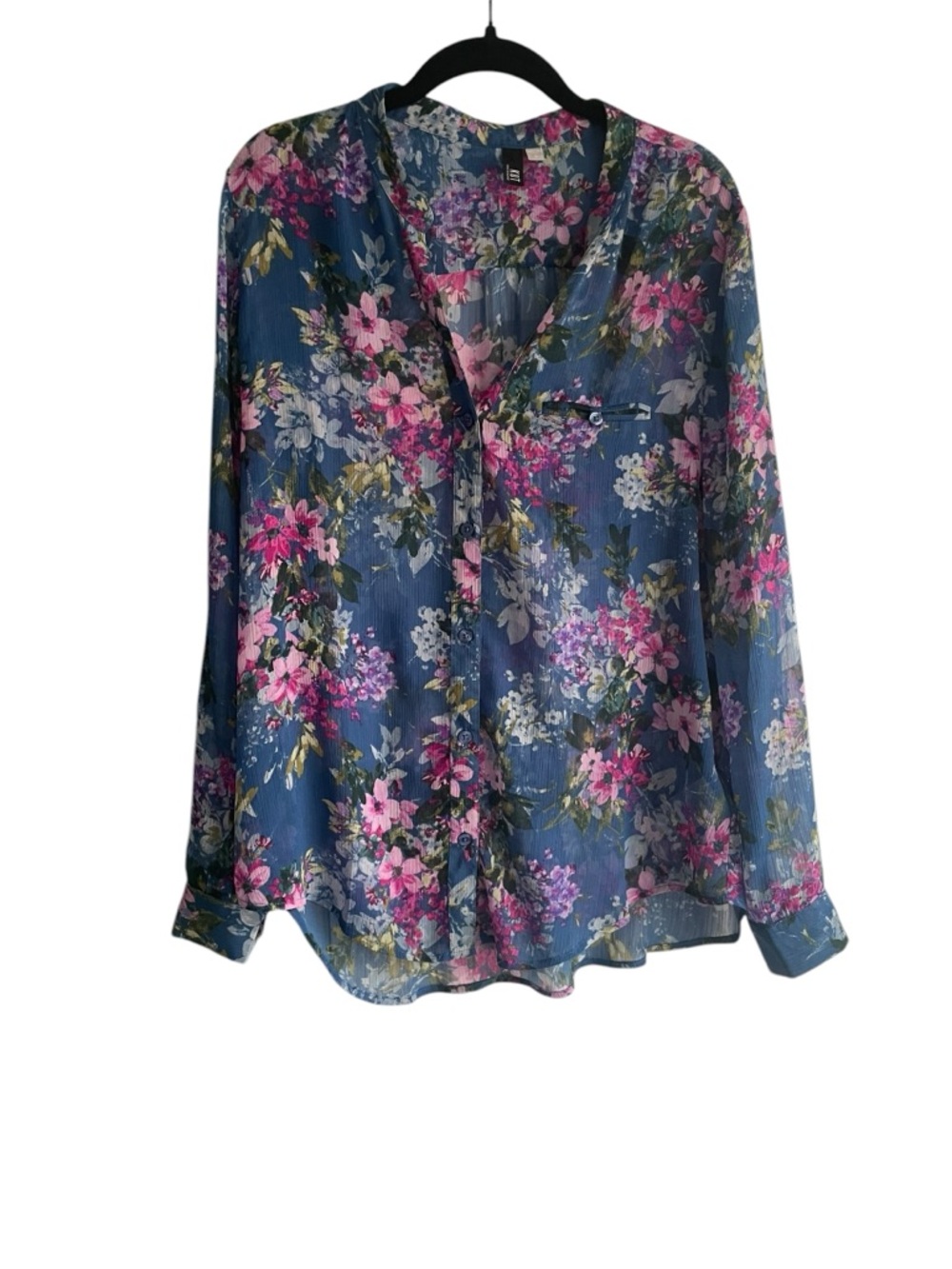 Kut from the Kloth Chiffon Button-Front Blouse - Picture 2 of 5